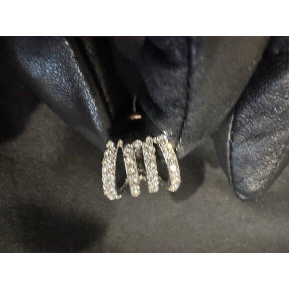 NEW Fashion CZ Moissanite Stacked Eternity Silvertone Ring Women 17 US 7 - Picture 5 of 8